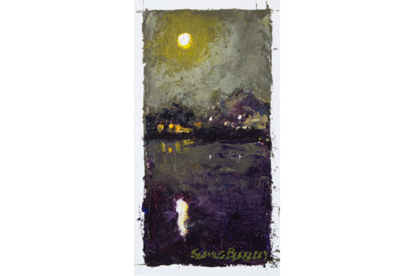 Featured Full Moon Marina Reflection Painting Seamus Berkeley