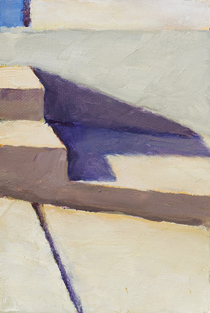 abstract painting of a set of stairs and a sidewalk in Guatemala