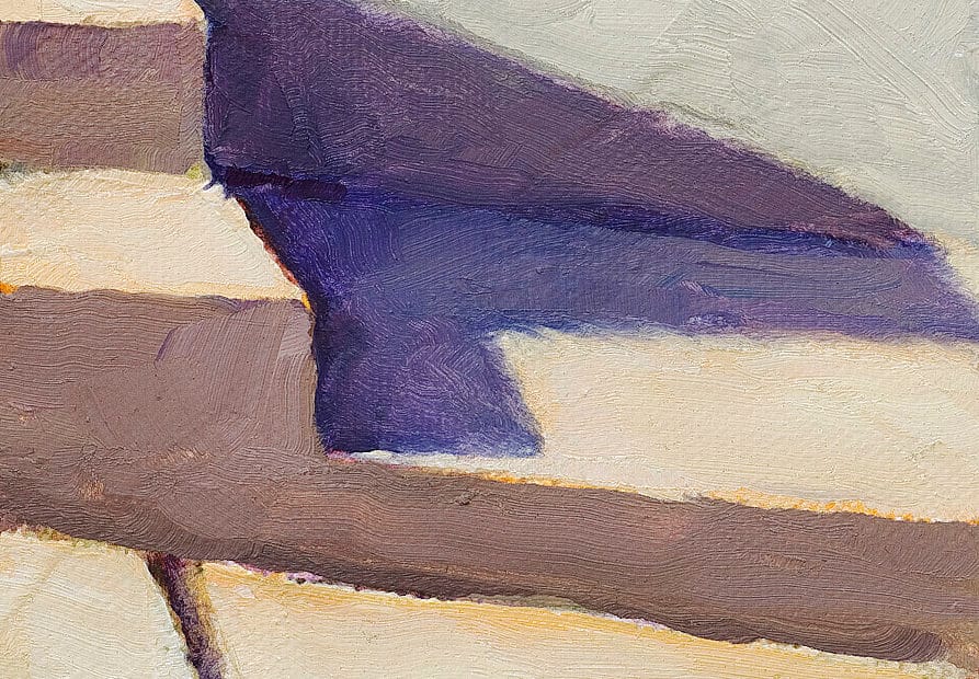 abstract painting of a set of stairs and a sidewalk in Guatemala