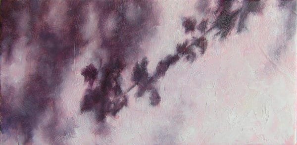 Abstract painting of a wall with shadows of leaves and branches in Ireland