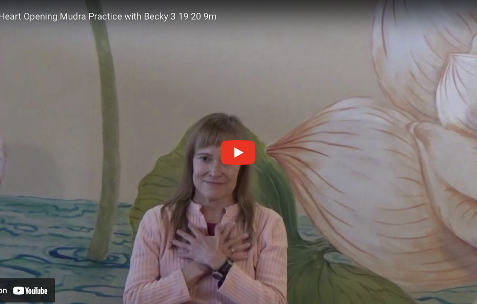 YouTube Image of Yoga Heart Opening Mudra Practice with Becky